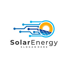 Wall Mural - Tech Solar logo vector template, Creative Solar panel energy logo design concepts