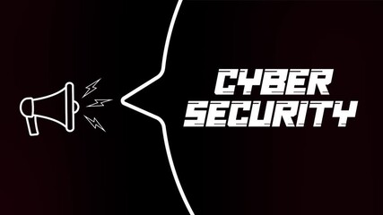 Leinwandbilder - Megaphone with speech bubble and the Cyber security text on old tv glitch interference screen. Animation of retro cyber security text. 4K video motion graphic