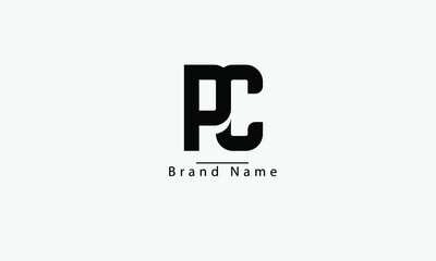 PC CP P C abstract vector logo monogram template