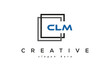 CLM square frame three letters logo design