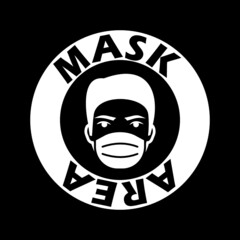 Canvas Print - Man with face mask icon isolated on dark background