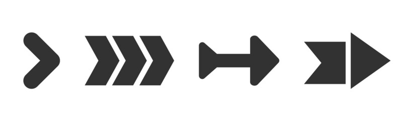 Poster - Arrows black set icons. Arrow collection. Modern simple arrows.