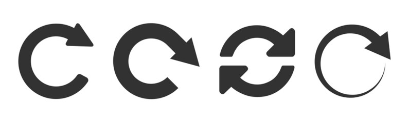 Poster - Set Video play button like simple replay icon isolated on black and white.