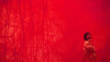 Woman Wondering In The Red Dream