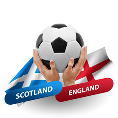 Wall Mural - Soccer football competition match, national teams scotland vs england