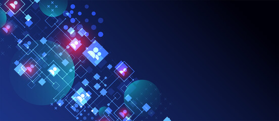 Poster - Social media vector background. Communication concept.