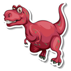 Wall Mural - Tyrannosaurus dinosaur cartoon character sticker