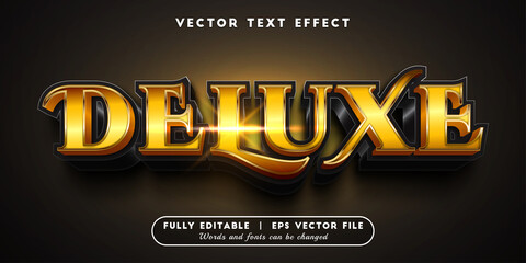 Wall Mural - Text effects 3d golden deluxe, editable text style