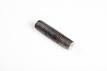 big metal screw on a white background