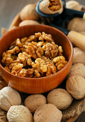 Wall Mural - walnuts on wooden surface