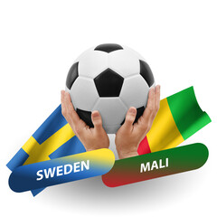 Soccer football competition match, national teams sweden vs mali