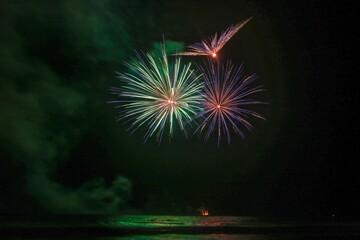 fireworks in the night sky