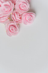 Wall Mural - Roses sur fond blanc 