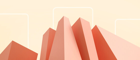 Aufkleber - Abstract Background. Business concept and Geometric shapes for Modern architecture and Target on yellow. banner,copy space,digital, banner,website -3d Rendering