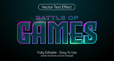 Leinwandbilder - Three dimension text Games online, editable style effect template
