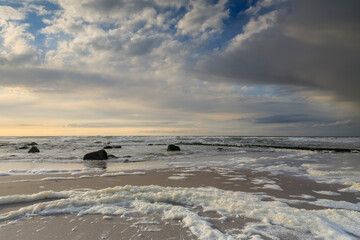 Wall Mural - moody seascape along the Dutch coast