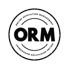 Poster - orm - online reputation management acronym, business concept background