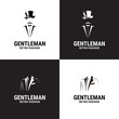 Gentleman logo. gentleman label. Classic illustration with men only icons set.