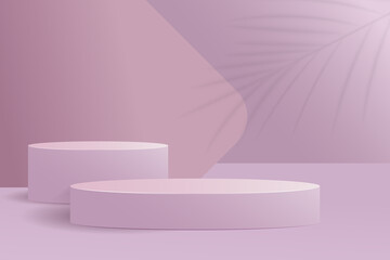 Wall Mural - 3d background products display pink podium scene with platform. background vector 3d render with podium