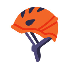 Sticker - Orange Hard Hat or Protective Helmet as Safety and Rescue Equipment Vector Illustration