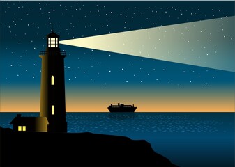 lighthouse in the night