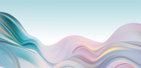 Poster - Abstract blue and pink swirl wave background. Flow liquid lines design elemen