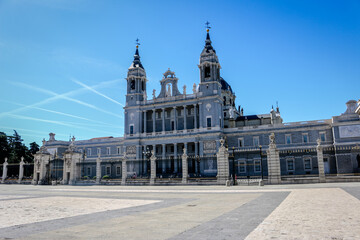 View of La Almudena Cathedral from the Royal Palace, Madrid