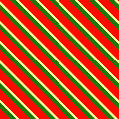 Aufkleber - Merry Christmas abstract background vector. New Year Pattern diagonal stripe seamless red green and yellow colors. Gift wrap paper design for holidays print.