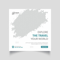 Wall Mural - Travel holiday vacation social media post web banner ,Traveling and tour social media post template