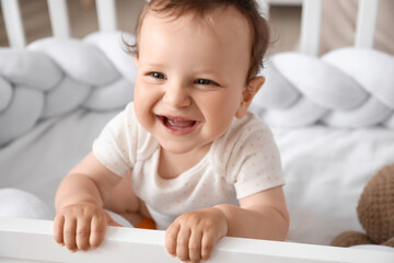 Poster - Cute little baby in crib