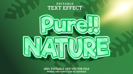 Wall Mural - 3D Text Effect Editable Nature Premium Vector