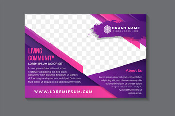 Poster - living community flyer. abstract geometric banner template for universal business promotion. horizon