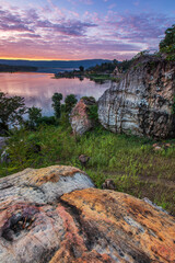 Landscape of Tad Hai Reservoir, Phu Kao Phu Phan Kham National Park, Nong Bua Lamphu province,Thailand.