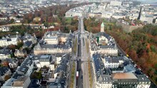 Aerial Bird's Eye View Of One Of Luxembourg's Main Streets