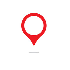 Sticker - Flat design location map with red pin, label, marker. Vector EPS 10.