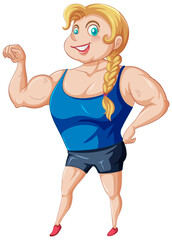 Sticker - Muscular girl cartoon character sticker