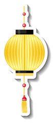 Poster - Chinese lantern cartoon sticker on white background