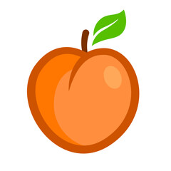 Poster - peach vector illustration fruit logo icon clipart