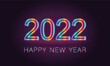© Lyona - New year 2022. Neon stylish and bright postcard, banner, party invitation. Christmas card. Idea for print, banner and publication in social networks.