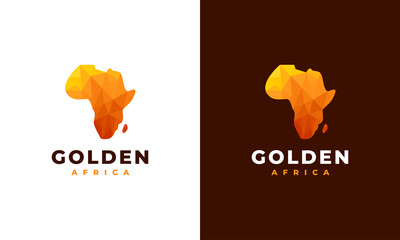 gold africa map logo designs template, african logo designs concept vector illustration