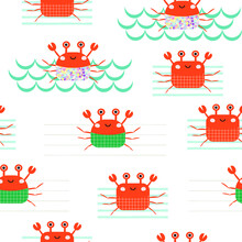 Crabs Seamless Pattern
