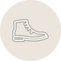 Poster - Mens Boots Line Circle Vector Icon Design