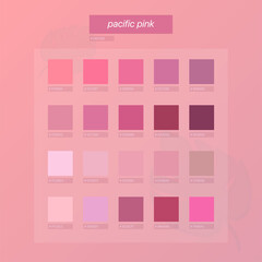 Wall Mural - pacific pink color palette. 2022 color trend vector design. vector illustration