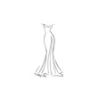 Vector sketch. Long leg white wedding dress