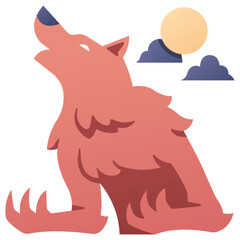 Wall Mural - werewolf icon