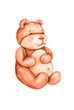 © SashaKondr - Toy brown bear made in watercolor in vintage style