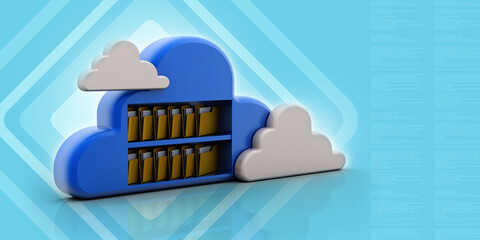 Poster - 3d rendering cloud  folder network
 