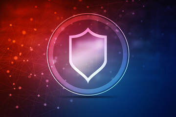 Poster - 2d illustration Security concept - shield 
