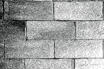 Poster - Grunge texture of a concrete wall made of building blocks. Rough abstract brickwork background close-up. Urban background. V. Vector illustration. Overlay template