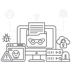 Wall Mural - trendy illustration of data theft